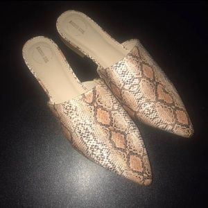 Snake Skin Mules - size 8